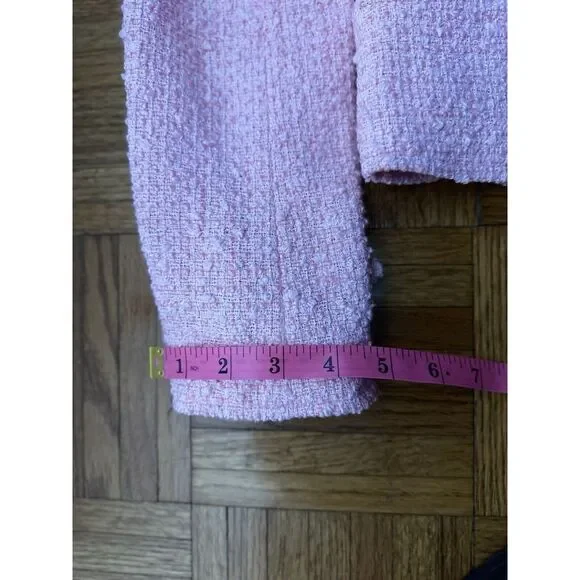 Chanel Vintage‎ 2004 Cruise 'COCO' Baby Pink Cotton Boucle Blazer Jacket 38